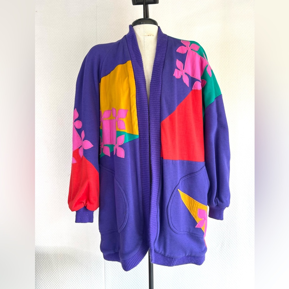 80's VINTAGE Fabric Designer SALLY VON WERLHOF Oversized Jacket Coat Reversible